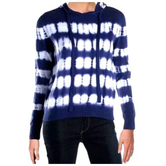 2/$30 AQUA Brand Tie Dye Pullover Size S Blue Hooded Hoodie Thin Lightweight - Picture 1 of 7